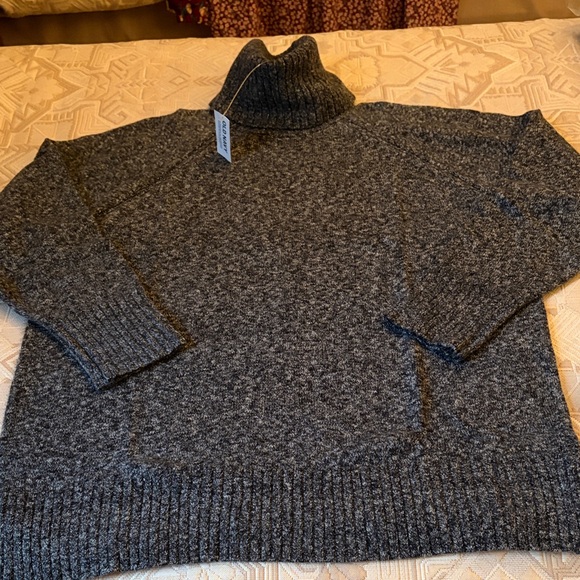 Old Navy Black Marl SoSoft Turtleneck Tunic Sweater/NWT/L - Picture 7 of 15